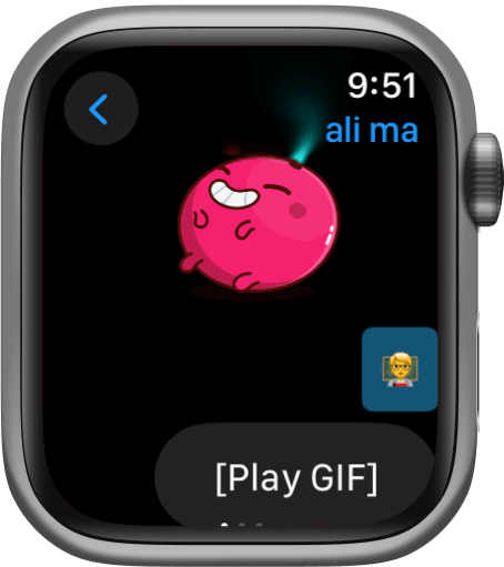send Telegram messages from apple watch, supporting text, audio, photo, emoji and quick reply